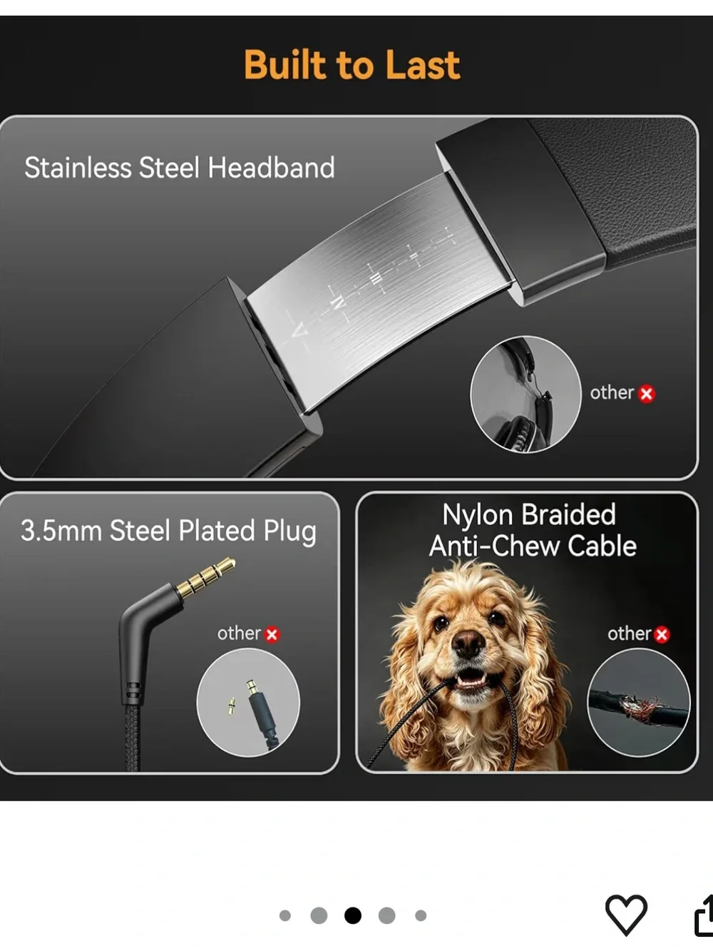 Wired Headphones with Microphone, Over Ear Lightweight